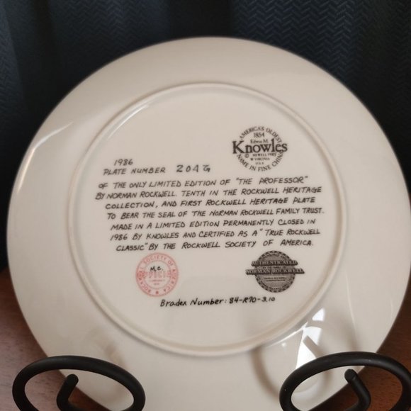 1985 Norman Rockwell Collector Plate Knowles THE PROFESSOR Rockwell Heritage - Picture 4 of 4